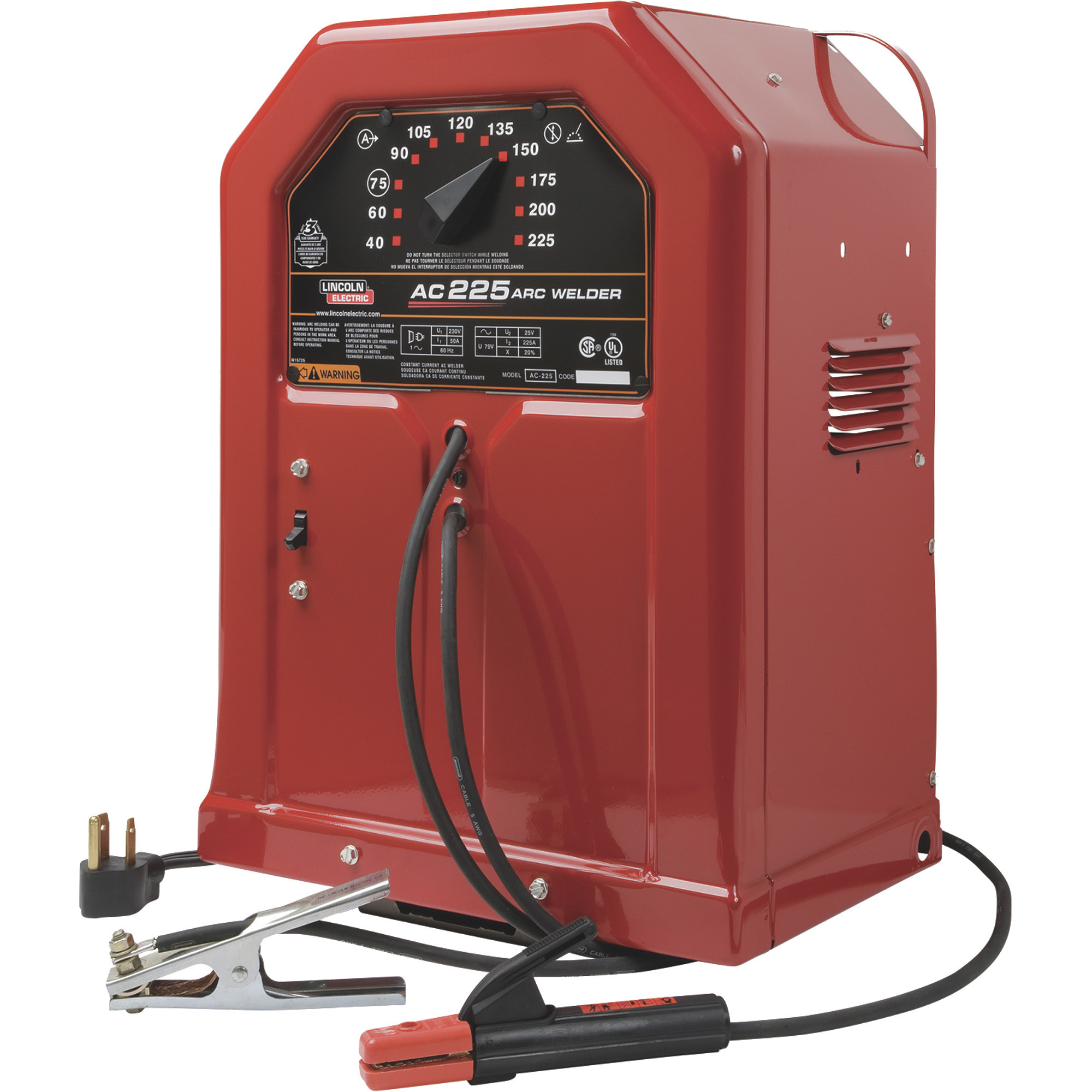 Lincoln Electric AC-225 AC Arc Welder, Transformer, 230 Volt, 40-225 Amp Output, Model# K1170